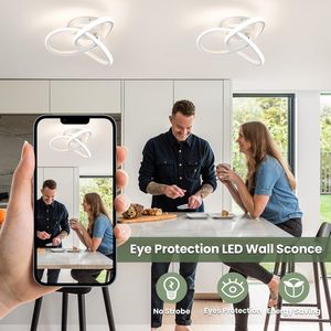 Lámpara de <span class=keywords><strong>Techo</strong></span> LED Curva Moderna de Luz Blanca Diurna para Pasillo, Escalera, Cocina, Baño, <span class=keywords><strong>Dormitorio</strong></span>, Balcón, Lavadero, Hogar - Product Image 4