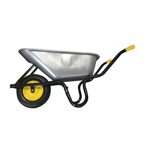 Brouette de chantier robuste WB6414F, capacité de charge 160 kg, roue pneumatique 4.00-8, plateau métallique thermolaqué, chariot utilitaire - Product Image 2