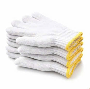 CVC Cotton Bleached <b>White</b> Gloves Viet Nam Seamless Knit Elastic Wrist Breathable Lint Free Safety Gloves For Cleanroom Use - Product Image 4