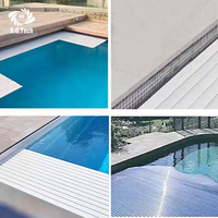 Wasserkrönchen Modernes Automatisches Überirdisches Schwimmbadabdeckungssystem Sicherheits-PC-Lamellen mit Fernbedienung für Erwachsene und Kinder