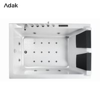 Baignoire autoportante rectangulaire Adak, baignoire acrylique portable d'intérieur, drain intégré, écologique, garantie 5 ans, facile à nettoyer, 60 gal+