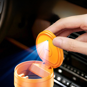 No Ash Spill Proof <b>Car</b> Ashtray with Lid LED, Light Cigarette Holder Sturdy Durable Universal Fit, for BMW Toyota Honda - Product Image 4