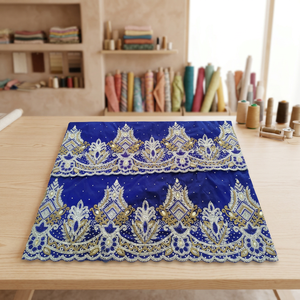 Envolturas de Tela de Seda Africana Azul Unisex con Diseño George de Cuentas Pesadas, Atractivas para Adultos, Servicio OEM, Populares Rajgadhia - Product Image 4