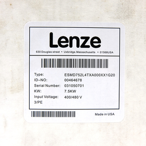 Nouvel onduleur AC en plastique Lenze ESMD752L4TXA pour convoyeur, pompe, ventilateur, mélangeur, automatisation industrielle - Product Image 1