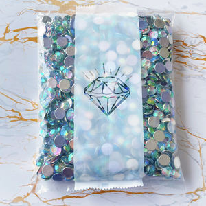 Hot 5mm-14mm Cristal AB Acrylique Rond <span class=keywords><strong>Strass</strong></span> Dos Plat <span class=keywords><strong>Strass</strong></span> Cristal Pierres - Product Image 1