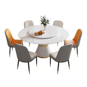 Soluzione da pranzo di lusso B2B | Tavolo rotondo in marmo, accenti d'oro | Con <span class=keywords><strong>Lazy</strong></span> <span class=keywords><strong>Susan</strong></span> | Ideale per case di lusso - Product Image 3