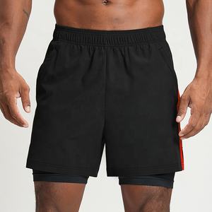 Heren Atletische Sneldrogende Kleurblokkering <span class=keywords><strong>2</strong></span> In 1 Fitness Hardlooptraining Gym Basketbal Actieve Sportbroek Met Zakken Voering - Product Image 5