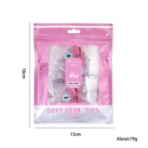 Puntas de Uñas Postizas Transparentes Semitransparentes de 504 Piezas en Bolsa, Forma Trapezoidal, Sin Lija, <span class=keywords><strong>Manicura</strong></span> sin Costuras - Product Image 5