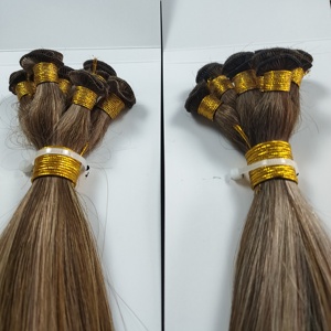 โรงงานจีน ผมแท้ 100% ผมรัสเซีย 10-30 นิ้ว ต่อผมแบบเย็บมือ เส้นผมตรงนุ่ม ปลายหนา ไม่หลุดร่วง - Product Image 4