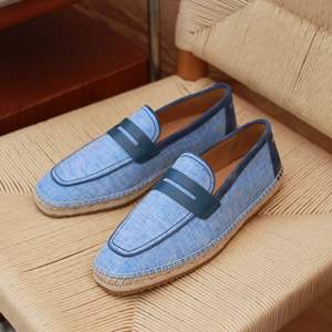 รองเท้าเรโทรทรงเรือแบบหุ้มข้อต่ำ สไตล์อังกฤษและอเมริกัน ทำจากผ้าลินิน ผูกเชือก เหมาะสำหรับใส่ลำลองในฤดูร้อน - Product Image 3