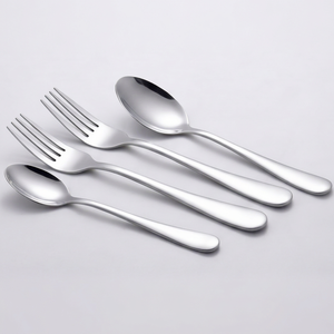 Juego de Cubiertos de Acero Inoxidable, Diseño Minimalista, Acabado Espejo, Apto para Lavavajillas, Colección de Cubiertos para Bodas - Product Image 1