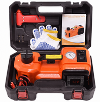 Cric hydraulique électrique 5T 12V avec pompe de gonflage de pneus, kit de levage de voiture automatique 3-en-1 pour SUV et berlines
