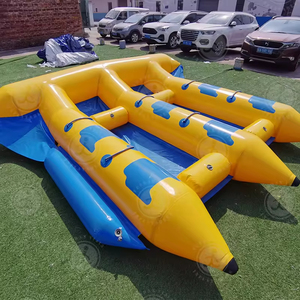 Bateau <span class=keywords><strong>gonflable</strong></span> en PVC jaune pour sports nautiques, bateau <span class=keywords><strong>de</strong></span> surf, bateau tractable pour 3-5 personnes, bateau banane pour parc <span class=keywords><strong>aquatique</strong></span> - Product Image 4