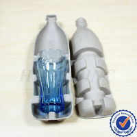 Boîtes rigides écologiques en pulpe moulée antichoc personnalisées, emballage cylindrique en verre, insert en pulpe de papier biodégradable, plateau pour bouteille, gobelet