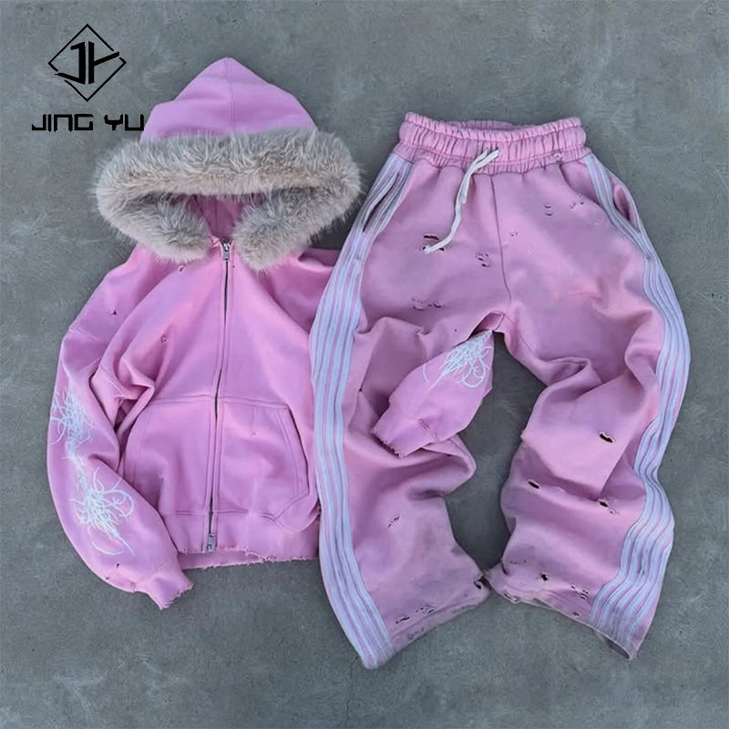 Ripped Sweatpants Men's Heavyweight Street Style Pants