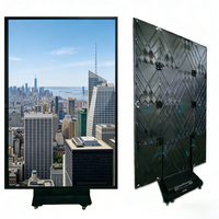 Écran LED d'intérieur pliable à trois volets, mode 4G, affichage LED, résolution 1280x1920 mm, affichage publicitaire LED d'intérieur.