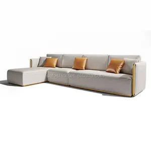 OE-FASHION personnalisé Vernis Moderne Tissu Canapé D'angle Convertible Chaise Longue Canapé Sectionnel