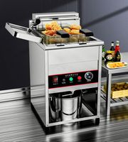 Máquina de filtro de aceite para restaurante de comida rápida, Nugget de pollo y patatas fritas, freidora profunda para procesamiento de alimentos