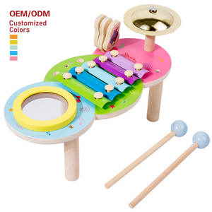 Hot Style Montessori Xylophone Bois Instruments de <span class=keywords><strong>Musique</strong></span> Tambour Jouet pour 0-4 Ans Enfants pour Tout-Petits Garçons et Filles - Product Image 1