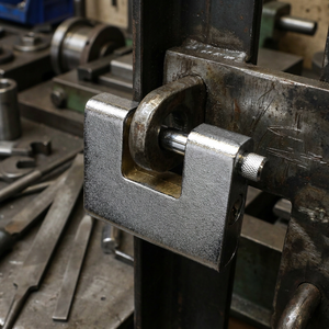 Cadenas rectangulaire de haute sécurité en acier chromé de qualité supérieure avec corps en laiton et couvercle en acier blindé 80 mm - Product Image 5