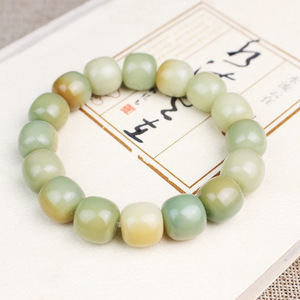 Bodhi Root <b>Bracelet</b> Single Circle Beads Unisex Everyday Wear Green Mango Style Hangzhou Origin - Product Image 4