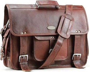 Service OEM, dernier design, sacs pour ordinateur portable en cuir véritable 100% pour hommes, couleur unie - Product Image 2