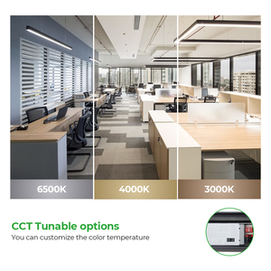 CGT Stock 1.2m 40W 3CCT selecionável moderno pingente iluminação suspensa superfície montada lâmpada escritório interior Led Linear luz - Product Image 3