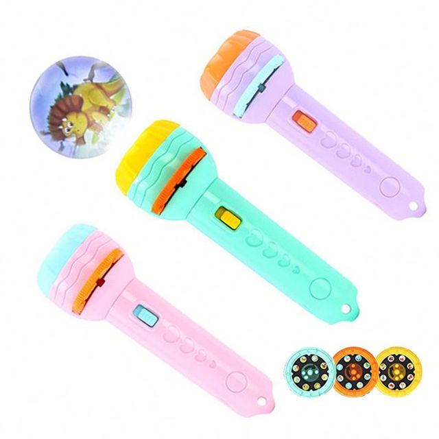 Education Animal Baby Sleeping Story Book Toy Light up Flashlight Toys Kids Torch Projector