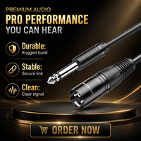 Câble audio blindé Mindpure 6,35 mm (1/4 pouce) TS vers XLR 6,5 mm mâle vers femelle OFC pour guitare, basse, mixeur, amplificateur, haut-parleur