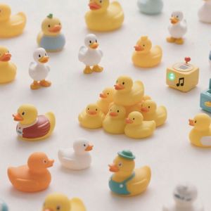 Wholesale Custom Logo 2 Inch New Glasses-Wearing Duck Water <b>Bathing</b> & Beach Play Stress Relief Toy Factory - Product Image 4