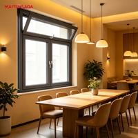 Fenêtre à battant en aluminium sur mesure avec grand panneau de verre et rupture de pont thermique pour projets de maisons modernes