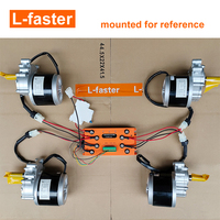 Kit de transmission électrique 4 roues motrices 24V 1400W avec pneus tout-terrain 4.10-4 et jeu de roues de 10 pouces pour projets DIY de tondeuses à gazon, brouettes et chariots 4x4 électriques