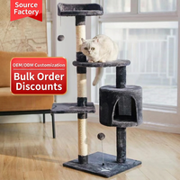Arbre à chat premium à quatre niveaux en sisal, tour d'escalade, condo intérieur pour chats, griffoir pour chats