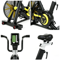 Bicicleta de aire comercial de doble acción con transmisión por correa, resistencia al viento dinámica, equipo HIIT, carga máxima 150 kg, entrenador de cardio compacto para gimnasio