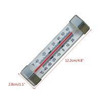 Termometer kulkas instan jenis tombol penyetel nirkabel, dengan kaca gantung & Rumah plastik untuk kulkas dingin & Freezer