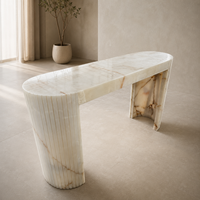 Table console en travertin de luxe pour la décoration du hall d'une villa