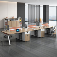 Meubles de poste de travail de bureau modernes personnalisés YGZ03 livraison rapide cabine 8 personnes avec table de bureau extensible