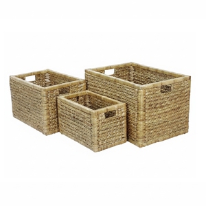 High-quality Rectangle Water Hyacinth Hand-woven Modern Minimalist Style <b>Foldable</b> Storage <b>Basket</b> Display <b>Basket</b> from Vietnam - Product Image 5