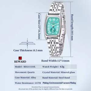 Montre à quartz élégante pour femme, demi-cadran exquis, aiguilles fines, en acier inoxydable, modèle 211510L – Le cadeau idéal - Product Image 5