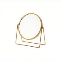 Support en métal doré vintage double face rotatif 3x5x grossissement personnalisé décor d'art en fer pour miroir cosmétique