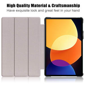 Magnet Slim Trifold Folio Stand PU Funda de cuero para tableta para <span class=keywords><strong>Xiaomi</strong></span> <span class=keywords><strong>Pad</strong></span> <span class=keywords><strong>5</strong></span> Pro 12,4 pulgadas <span class=keywords><strong>2022</strong></span> - Product Image 3