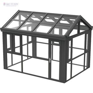 Serre préfabriquée moderne de luxe Fuson, cadre en aluminium, maison en verre, grain de bois, couleur personnalisée, jardin d'hiver, vérandas - Product Image 2
