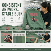 Sweat à capuche graphique personnalisé délavé à l'acide, coupe oversize à épaules tombantes, imprimé et brodé pour homme – Du pack technique au produit fini