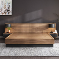 Lit Tatami Moderne et Simple avec Fonction de Rangement, Lit Nordique en MDF E1, Tailles 1.5/1.8m, Lit Double King/Queen Size, Ensemble de Meubles de Chambre