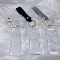 Porte-clés transparent 1x3 pour photos, avec sangle en cuir, support photo, porte-clés en acrylique, cadeaux DIY d'anniversaire