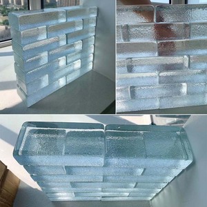 Bình Thường Rõ Ràng <span class=keywords><strong>Glass</strong></span> Gạch Tangerine Mô Hình Frosted <span class=keywords><strong>Glass</strong></span> Khối Gạch Cho Phòng Tắm Phân Vùng Rắn Sandblasted Khối Thủy Tinh - Product Image 2