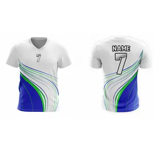 도매 어린 소녀 사용자 정의 짧은 소매 volleybell t 셔츠 배구 저지 유니폼 디자인 인쇄 v 넥 t 셔츠 클럽