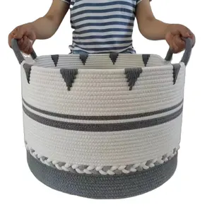 XXXL Extra Large Laundry Basket Cotton Rope Woven Basket Throw Blanket Storage Basket