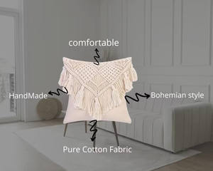 Hermosa funda de almohada blanca de macramé hecho a mano para decoración del hogar de Artex Thien Thanh - Product Image 2