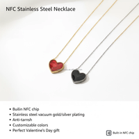 Nouveau collier NFC, accessoires intelligents, bijoux élégants en forme de cœur, 13,56 MHz RFID, cadeaux NFC, cadeaux de vacances